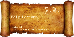 Feig Mariann névjegykártya